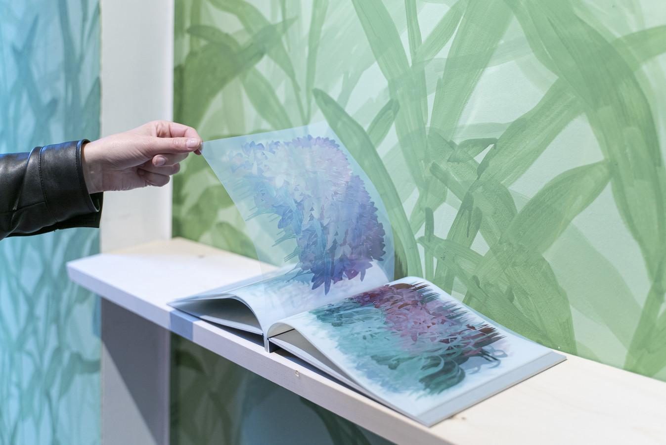 Disorder, artist’s book, digital print on translucent paper, installation view, 2021
