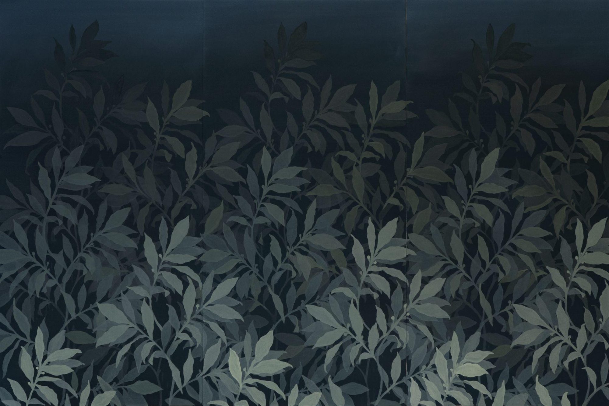 Laurus Nobilis, pigment waterpaint on canvas, 300 × 200 cm, 2020