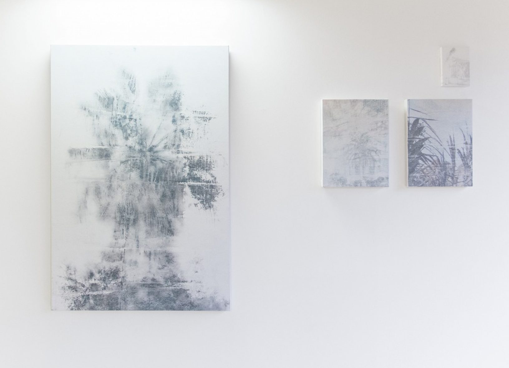 Transfert, laser print, solvent, canvas. Installation view, 2016